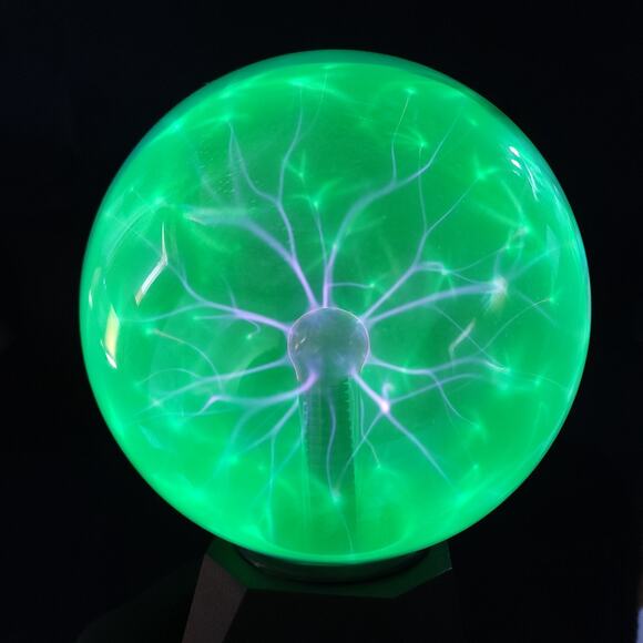 Vintage Glass Plasma Ball Globe Light Lamp 10" Tall Touch & Sound Activate Green - Picture 8 of 9